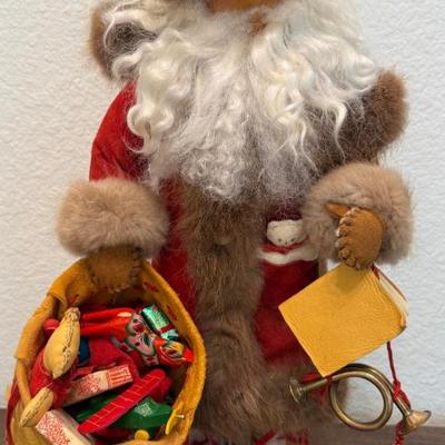 19" Hand Made Santa With Leather Clothing By Cheri Calvert Casler 1991 No. 9 Of 100