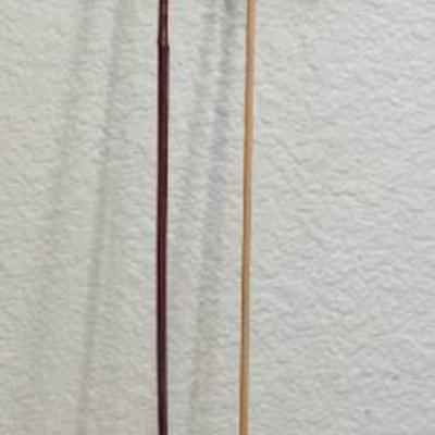Vintage Celluloid Carnival Kewpie On A Cane & Folk Art Wood Monkey On A Stick