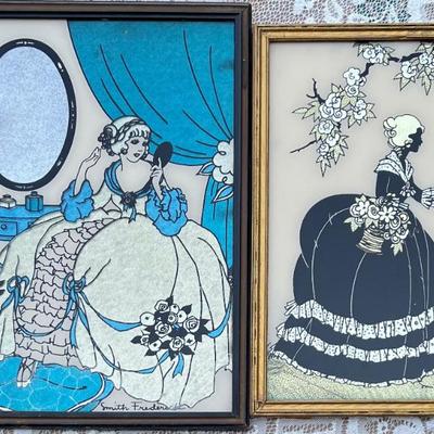 (2) Smith Frederick Silhouettes With Glass Front Wood Frames