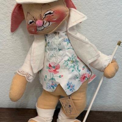 Anna Lee 19 Inch Bunny Doll With Cane (as Is) With Original Tag