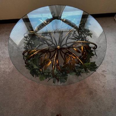 Sale Photo Thumbnail #22: Italian Gold Leaves Coffee Table 1950’s.