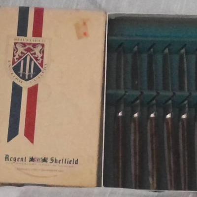 Sale Photo Thumbnail #42: Regent Sheffield English Cutlery Stainless Steel Steak Knives-set of 6
