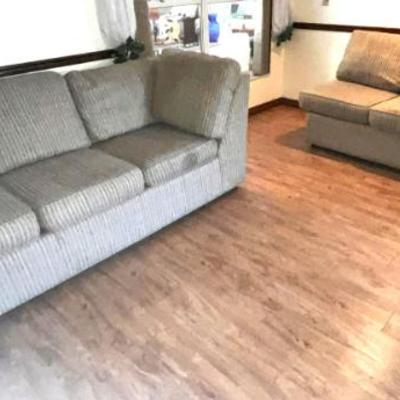 Sale Photo Thumbnail #44: SOFA, brown, set of 2, brown/tan, stripes