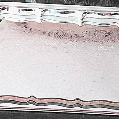 Sale Photo Thumbnail #40: PLATTER Chrome Plated Irvinware Oblong Serving Tray