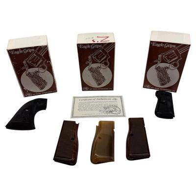 Lot of 5 Vintage Grips Eagle Grips Walther & 1911 Style Wood Plastic Faux Pearl w/ Boxes COA