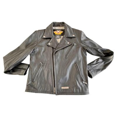 Harley-Davidson Men’s Black Leather Motorcycle Jacket M 