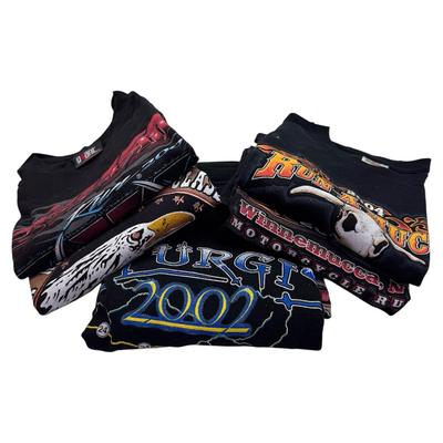 Vintage Motorcycle Rally T-Shirt Lot Of 6 Shirts