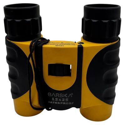Barska 12x25 Waterproof Binoculars Compact Yellow Rubber Grip Bird Watching