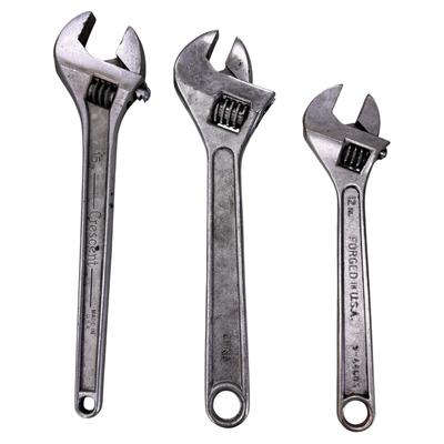 Lot of 3 Adjustable Wrenches