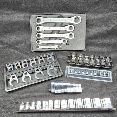 Torx, Crowfoot, Socket And Ratchet Box Wrench Lot