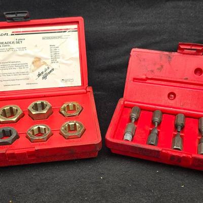 Spindle Rethreader Set & Spiral Screw Extractor Kit Lot