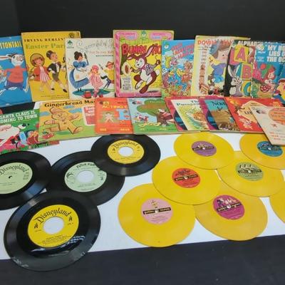 45 RPM Disney Stories and Golden Stories, Some with Books
