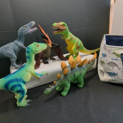 Large Toy Dinosaurs with Carry Bin 