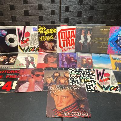 45 RPM 80’s Pop Stars : Billy Oceans, Rod Stewart, Rex Smith, Sun City, A-ha  