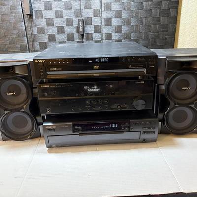 Sony DVD Player and Speakers, Yamaha Receiver and Kenwood Disc Changer