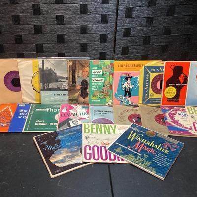 45 RPM Foreign Languages & Instrumentals: Glenn Miller, Winterhalter Magic, Finlandia, B Goodman 