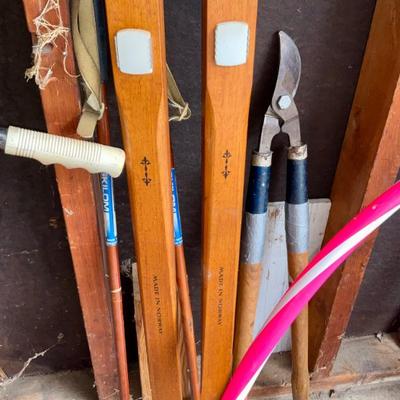 Vintage, wood cross country ski's, Norway.