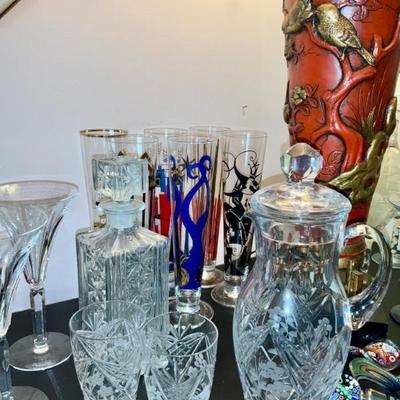 Crystal, Vintage Etched crystal
