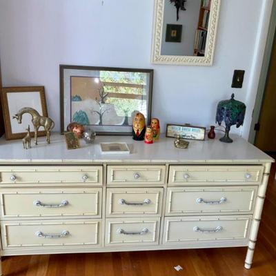Thomasville, Faux Bamboo. Desk w/chair, nightstand, dresser
