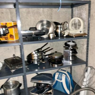 bakeware, pots, pans, kitchen supplies 
