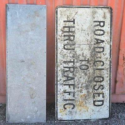 80004 • metal sign & piece of sheet metal