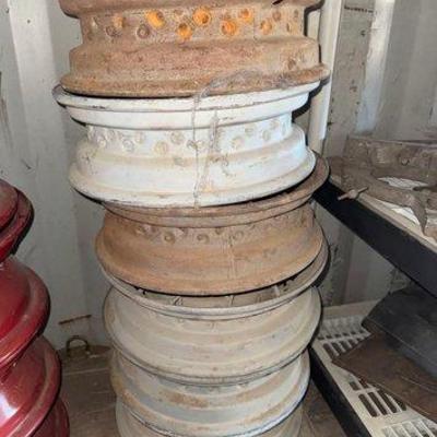 782 • 6 vintage steel spoke wheels