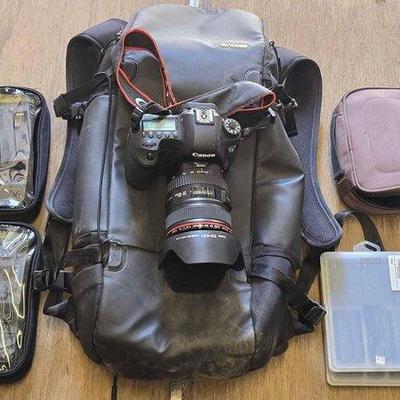 Sale Photo Thumbnail #182: 8082 • canon camera, backpack & more