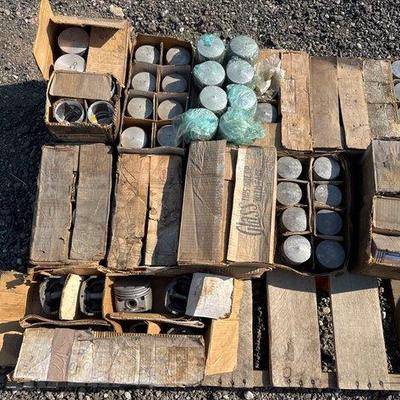 908 • pallet of assorted piston heads