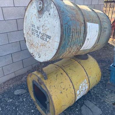 954 • barrel wood burning stove