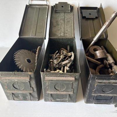 Sale Photo Thumbnail #263: 9122 • 3 metal ammo cans with tools