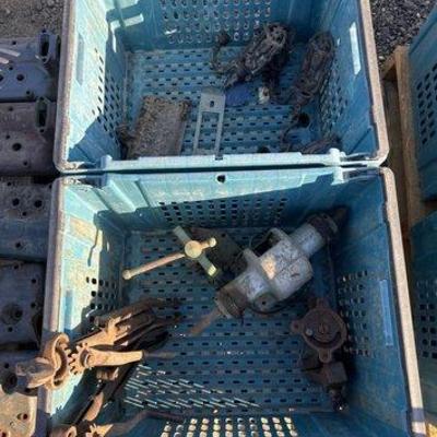 944 • bench vise, bench grinder casing, candle holders, tire spreaders