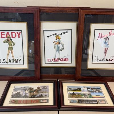 Vintage Style Pin-up Recruitment Posters For U.S. Military 