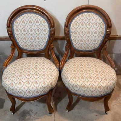 Pair of Victorian Era Ladie’s Parlor Chairs 