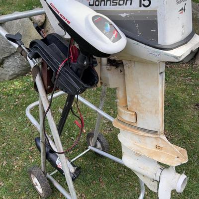 Johnson Sea-Horse 15hp Tiller Handle Motor & Minn Kota Endura 30 Trolling Motor 