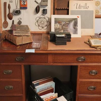 Sale Photo Thumbnail #27: Desk and Antique Books