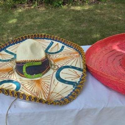 Mariachi Sombrero Hat, Pink Sombrero & Beachcomber Bird Nest Straw Hat