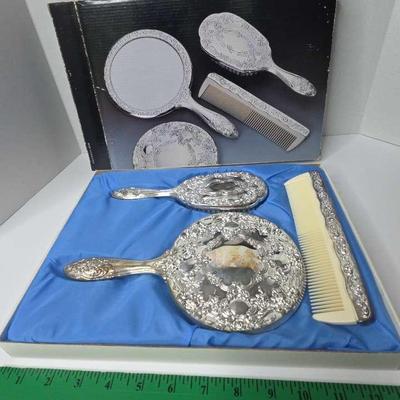 Silver Brush, Comb & Mirror 