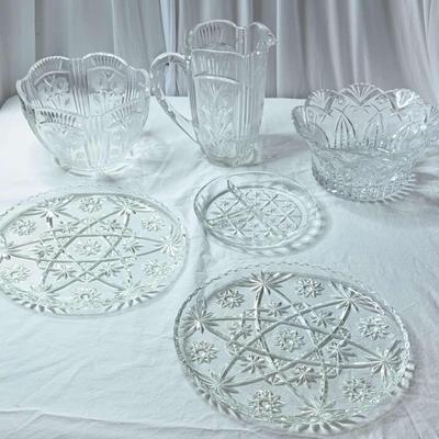 Anchor Hocking "Star of David" and Floral Glassware