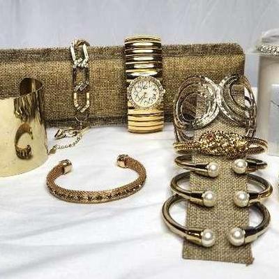 Gold Tone Bracelets & Watches 