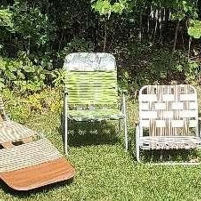 Vintage Lawn Chairs- Waffle & Vinyl Chairs Aluminum Frames