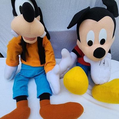 Giant Goofy & Mickey Mouse Disney Plushes - Both Are Battery Operated