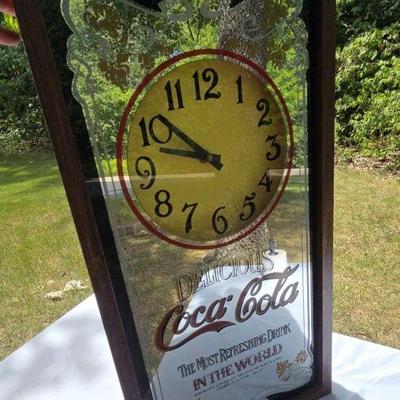 Vintage Mirrored Coca-Cola Clock