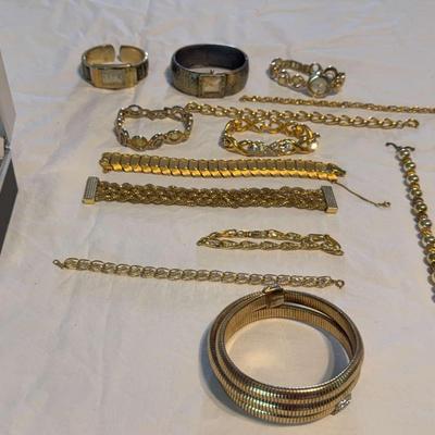 Gold Tone Bracelets And Watches