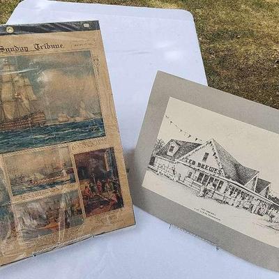 Ted Drew's A St. Louis Tradition Print 1985 & The Chicago Sunday Tribune 11/17/1929