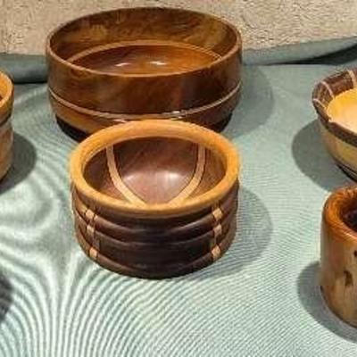 Handmade Decorative Wooden Bowls Assortment By Steve Alexander 