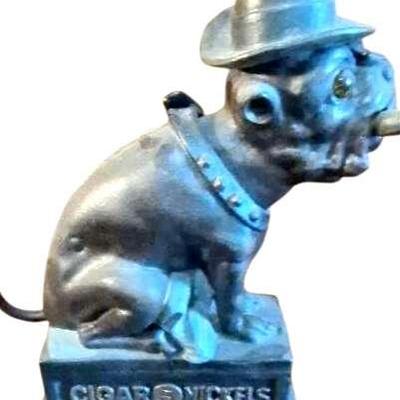 Antique Old Puffer Mechanical Cast Iron Bank, 3" X 9-1/2" 