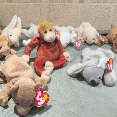 Assortment of Beanie Babies Animals