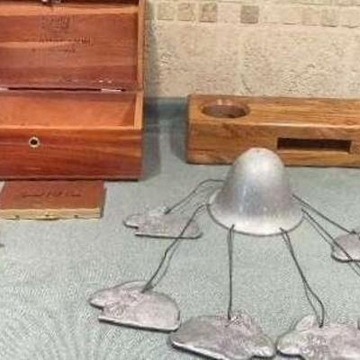 Brass Decorative Bells, Metal Easter Bunny Wind Chime, Hemingray Glass Insulator, And More