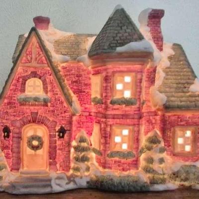 Mervyn's Village Square Lighted Brick Cottage
