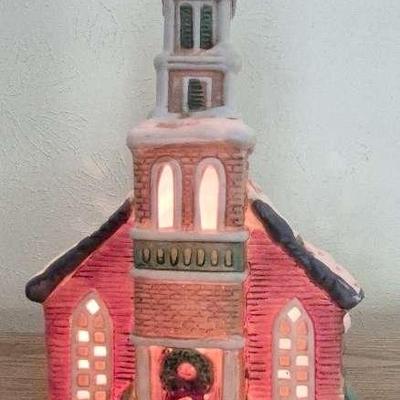 Mervyn's Village Square Lighted Church